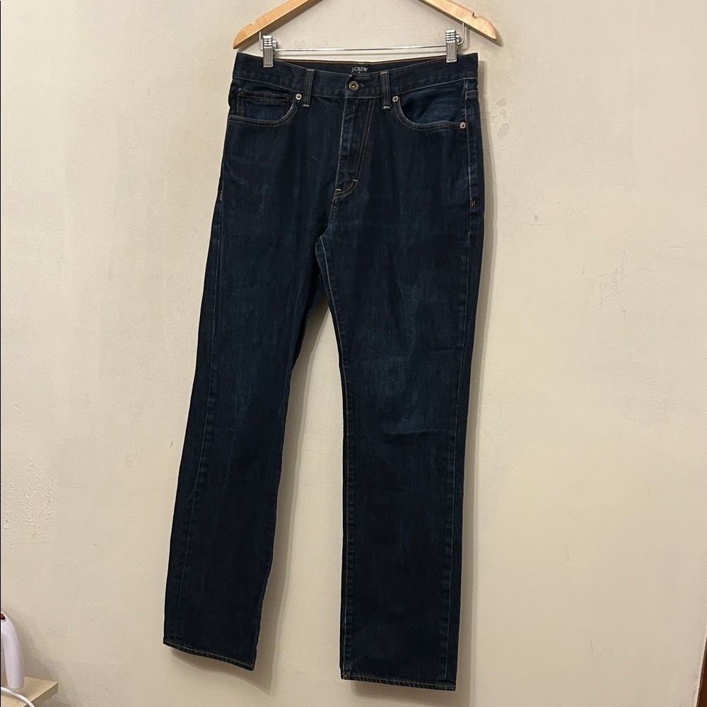 J Crew Men's Dark Blue Jeans The Bleecker Size 32 X 32 EUC
